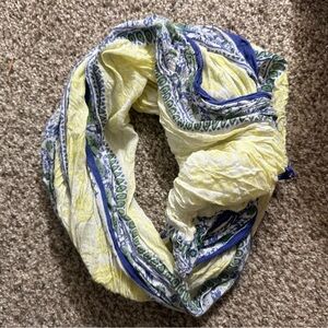 Yellow and Blue Patterned Scarf 🍀